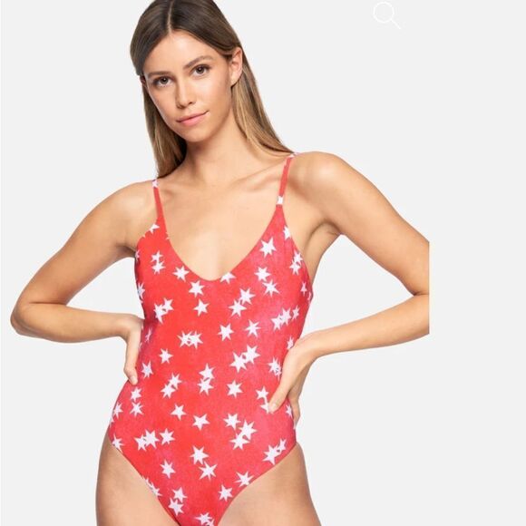 NWT- HURLEY STAR SPANGLED LOW BACK ONE PIECE- Size Large - Picture 1 of 10